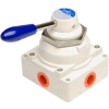 Bimba-Mead Hand Lever Valve M4HV310-08-S, 4 Port, 2 Pos, 1/4" NPT