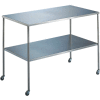 Blickman 7829SS Howard Instrument Table with Shelf, 30"L x 16"W x 34"H