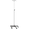 Blickman 1350-4 Heavy Duty Chrome IV Stand with 5-Leg Base, 4-Hook, 56"-100" Height