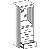 Blickman DC24 Desk Cabinet with 4 Drawers, 24-1/8"W x 18"D x 60"H