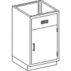 Blickman AC24HS Stainless Steel Base Cabinet with 1 Door, Sink Unit, 24-1/8"W x 22"D x 35-3/4"H