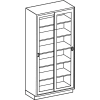 Blickman M35HAS Stainless Steel Medical Cabinet with Sliding Doors, 5 Shelves, 35"W x 18"D x 84"H