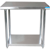 BK Resources Workbench W/Undershelf, 16 Ga. 304 Series Stainless, Galv. Shelf, 30"Wx30"D