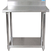 BK Resources Workbench W/Undershelf, 16 Ga. 304 Stainless, 5" Backsplash, Galv. Shelf, 48"Wx30"D