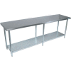 BK Resources VTT-1896 18 Gauge Workbench 430 Stainless Steel - Galvanized Legs 96"W x 18"D