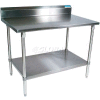 BK Resources VTTR5-7230 18 Ga. Workbench Stainless Steel - 5" Backsplash & Galv. Undershelf 72 x 30