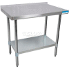 BK Resources VTTR-7230 18 Gauge Workbench 430 Stainless Steel - 1-1/2" Backsplash & Galv Frame 72x30