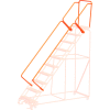 CAL-OSHA 42" Handrail Kit for 5 to 9 Steps - Orange