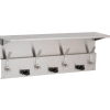 Bobrick Mop/Broom Holder w/ Hooks & Shelf, Stainless, 34", 4 Hooks/3 Prongs - B239x34