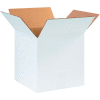 Global Industrial Cardboard Corrugated Boxes, 10"L x 10"W x 10"H, White - Pkg Qty 25