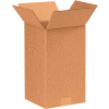Global Industrial™ Tall Cardboard Corrugated Boxes, 7"L x 7"W x 12"H, Kraft - Pkg Qty 25