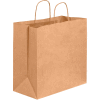 Paper Shopping Bags, 13"W x 7"D x 13"H, Kraft, 250 Pack