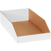 10" x 18" x 4-1/2" Open Top White Corrugated Bin Box - Pkg Qty 50