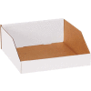 Global Industrial Open Top Corrugated Bin Boxes, 12"Wx12"Dx4-1/2"H, White - Pkg Qty 50