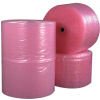 Global Industrial&#153; Perforated Anti Static Bubble Roll, 12"W x 250'L x 1/2" Thick, Pink, 4/Pk