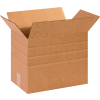 Global Industrial Multi Depth Cardboard Corrugated Boxes, 14-1/2"L x 8-3/4"W x 12"H, Kraft - Pkg Qty 25