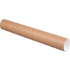 Global Industrial Mailing Tubes With Caps, 3" Dia. x 38"L, 0.07" Thick, Kraft, 24/Pack