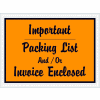 Full Face Envelopes - "Important Packing List and/or Invoice Enclosed" 4-1/2 x 6" Orange - 1000/Case
