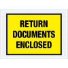 Full Face Envelopes - "Return Documents Enclosed" 7-1/2 x 5-1/2" Yellow - 1000/Case