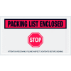 Panel Face Envelopes - "Packing List Enclosed" 5-1/2 x 10" Red - 1000/Case