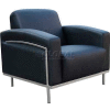 Reception Lounge Chair with Arms -Vinyl - Black