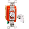 Bryant 4901RKL Barrel Key Switch, Single Pole, 20A, 120/277V AC, Rotary Locking
