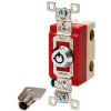 Bryant 4902RKL Barrel Key Switch, Double Pole, 20A, 120/277V AC, Rotary Locking