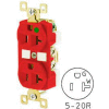 Bryant BRY8300RED TECHSPEC® Hospital Grade Duplex Receptacle, 20A, 125V, Red, Self Ground