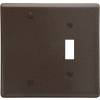 Bryant NP113 Toggle Blank Combo Plate, 2-Gang, Standard, Brown Nylon