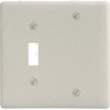 Bryant NP113LA Toggle Blank Combo Plate, 2-Gang, Standard, Light Almond Nylon