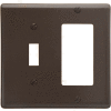 Bryant NP126 Toggle Styleline Combo Plate, 2-Gang, Standard, Brown Nylon