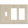 Bryant NP1262I Toggle Styleline Combo Plate, 3-Gang, Standard, Ivory Nylon, 1 Toggle