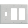 Bryant NP1262W Toggle Styleline Combo Plate, 3-Gang, Standard, White Nylon, 1 Toggle