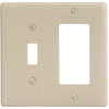 Bryant NP126I Toggle Styleline Combo Plate, 2-Gang, Standard, Ivory Nylon