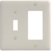 Bryant NP126LA Toggle Styleline Combo Plate, 2-Gang, Standard, Light Almond Nylon