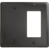 Bryant NP1326BK Blank Styleline Combo Plate, 2-Gang, Standard, Black Nylon