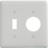 Bryant NP17W Toggle Single Combo Plate, 2-Gang, Standard, White Nylon