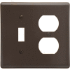 Bryant NP18 Toggle Duplex Combo Plate, 2-Gang, Standard, Brown Nylon