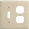 Bryant NP18I Toggle Duplex Combo Plate, 2-Gang, Standard, Ivory Nylon