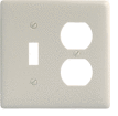 Bryant NP18LA Toggle Duplex Combo Plate, 2-Gang, Standard, Light Almond Nylon