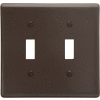 Bryant NP2 Toggle Plate, 2-Gang, Standard, Brown Nylon