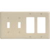 Bryant NP2262I Toggle Styleline Combo Plate, 4-Gang, Standard, Ivory Nylon, 2 Toggle