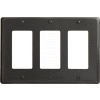 Bryant NP263BK Styleline Rectangular Plate, 3-Gang, Standard, Black Nylon