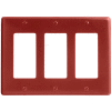 Bryant NP263R Styleline Rectangular Plate, 3-Gang, Standard, Red Nylon