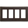Bryant NP264 Styleline Rectangular Plate, 4-Gang, Standard, Brown Nylon