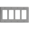 Bryant NP264GY Styleline Rectangular Plate, 4-Gang, Standard, Gray Nylon