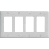 Bryant NP264W Styleline Rectangular Plate, 4-Gang, Standard, White Nylon
