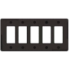 Bryant NP265BK Styleline Rectangular Plate, 5-Gang, Standard, Black Nylon