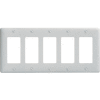 Bryant NP265W Styleline Rectangular Plate, 5-Gang, Standard, White Nylon