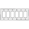 Bryant NP266W Styleline Rectangular Plate, 6-Gang, Standard, White Nylon